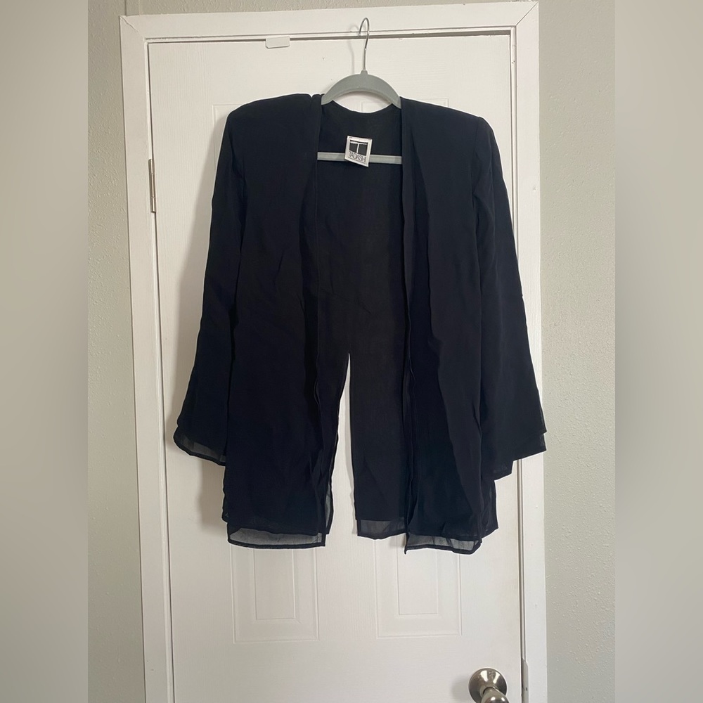 Vintage Tadashi black chiffon blazer